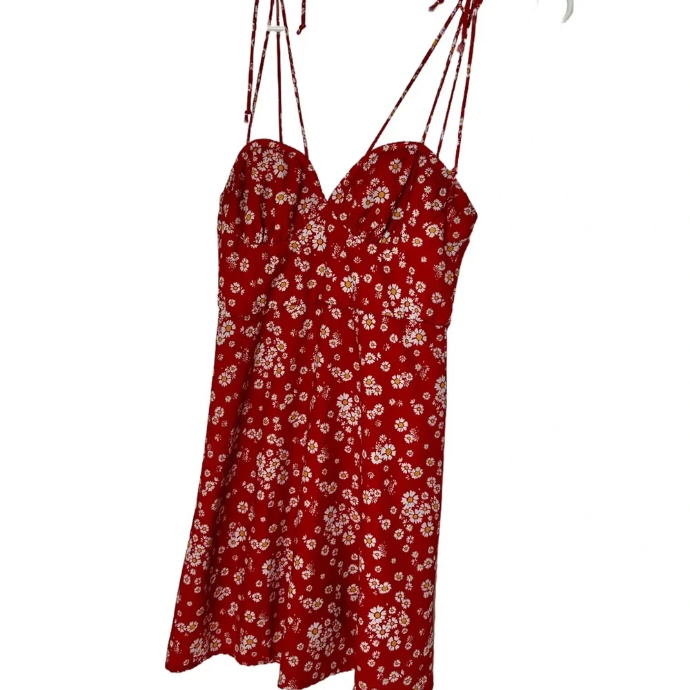 Princess Polly Floral Red Summer Dress Size 2/XS - Picture 4 of 9
